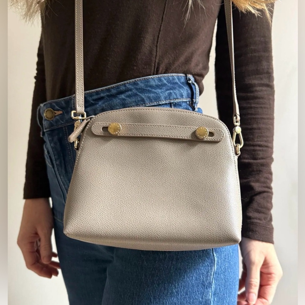 Furla Taupe Crossbody Bag with Gold Hardware